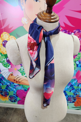 AS Square Neck Scarf - Navy Peony