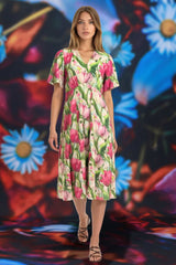 Veronica Town Dress Garden Delight floral midi dress