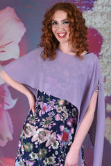 Model wearing Jana Cape Top - Lilac by Annah Stretton
