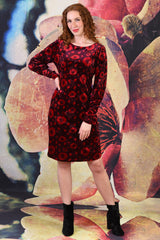 Amber Velvet Dress - Red Floral Spot | PROMO