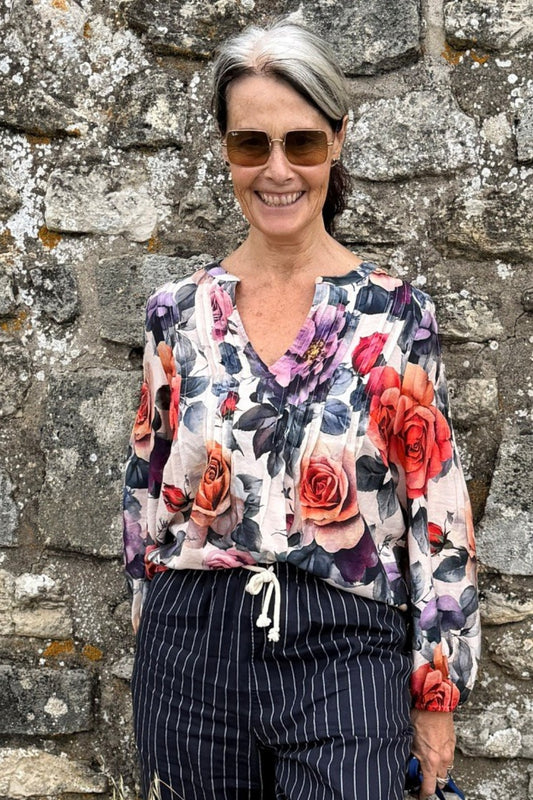 Zola Blouse Rosewater floral blouse by Annah Stretton