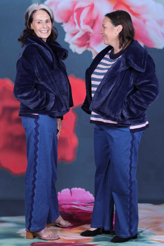 Not Too Furry Too Jacket - Navy
