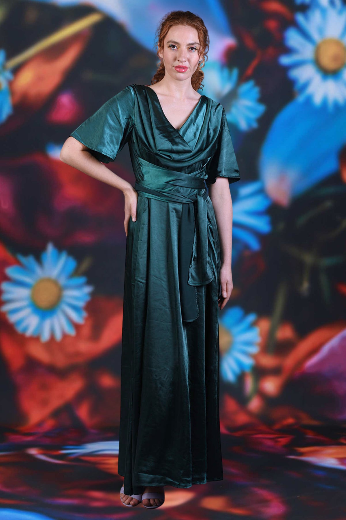 Georgia Dress - Forest Green