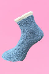 Closer shot of the Annah Stretton Blue Bed sock