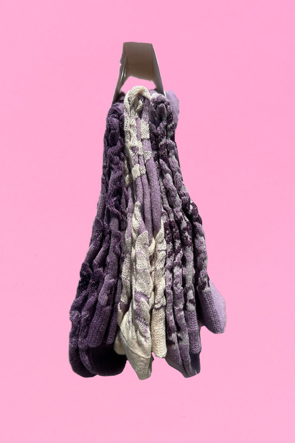 Side of the Annah Stretton Candy Crew socks in purples