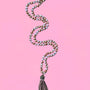 Crystal Tassel Necklace - Mauve