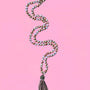 Crystal Tassel Necklace - Mauve
