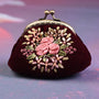 Edna Velvet Coin Purse - Wine