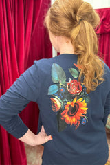 Back of the Annah Stretton Genesis Ivy Top in navy