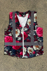 Floral reflective safety vest for cycling and walking