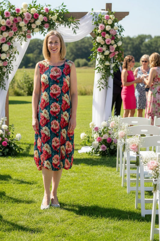 Nancy Eve Sleeveless Dress - Vintage Peonies