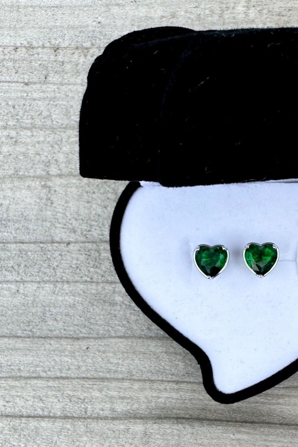Glam Love Sterling Silver Stud Earrings - Green