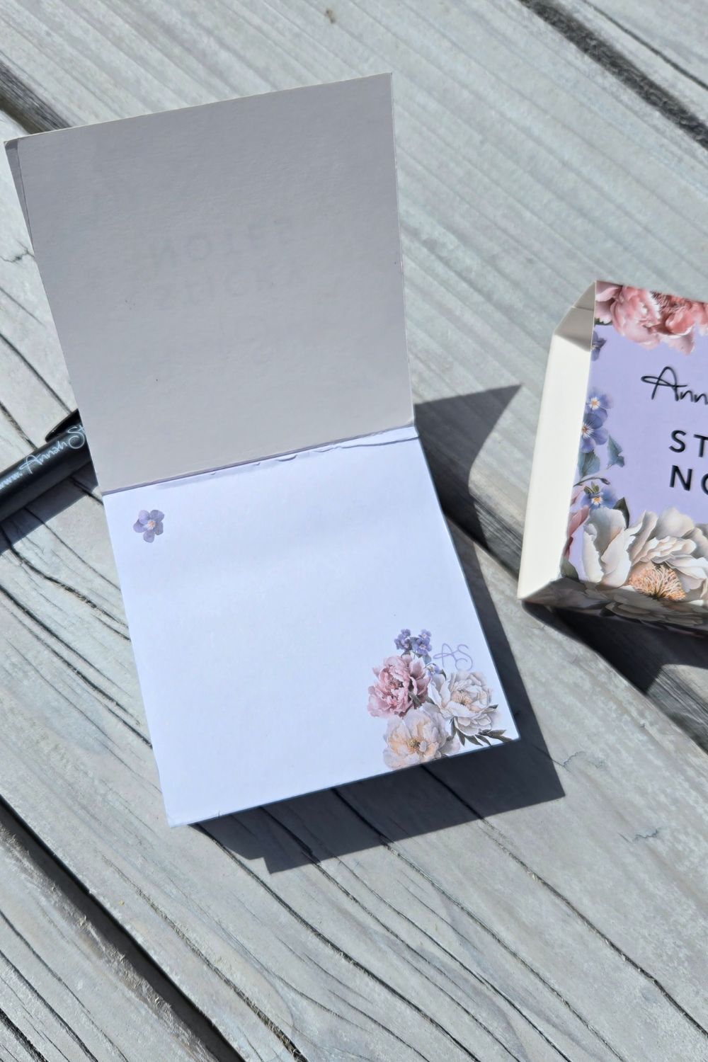 AS Sticky Notes Sky Floral Sticky Memo Pad Floral Note Pad