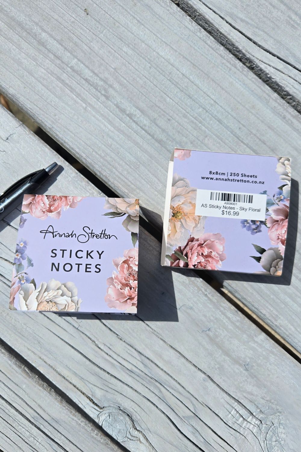 AS Sticky Notes Sky Floral Sticky Memo Pad Floral Note Pad