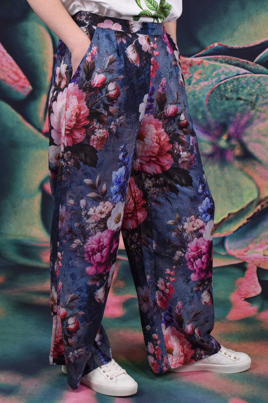 Enchanted Garden floral wide-leg pants