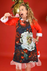 Floral Christmas apron in Merry Bloom print – 100% cotton kitchen gift