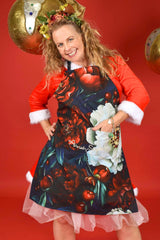 Festive cooking apron with adjustable neck strap and pockets – Annah Stretton