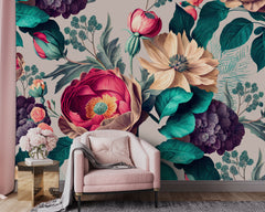Blooming Love Mural Wallpaper - 2.7m x 3m