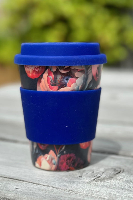 AS Bamboo Eco Coffee Cup - Navy Floral