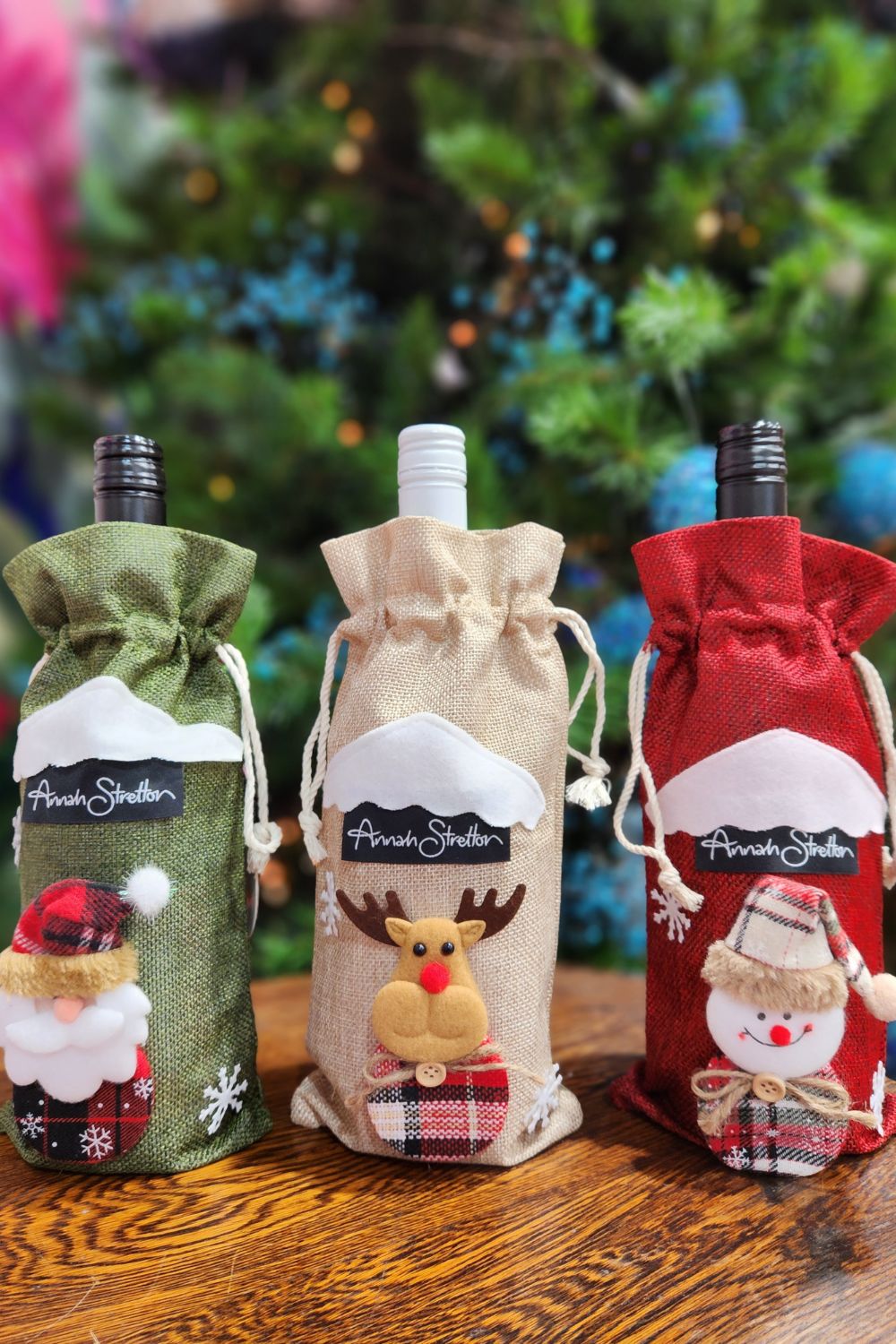 AS Christmas Wine Bag - Taupe