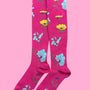 Cerise Floral Compression Socks