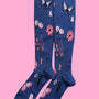 Navy Floral Compression Socks