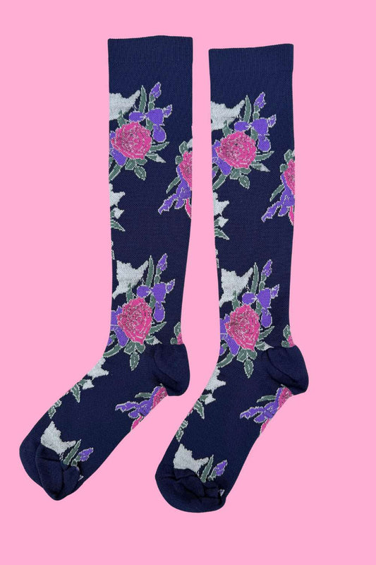 AS Compression Sock - Navy Botanica