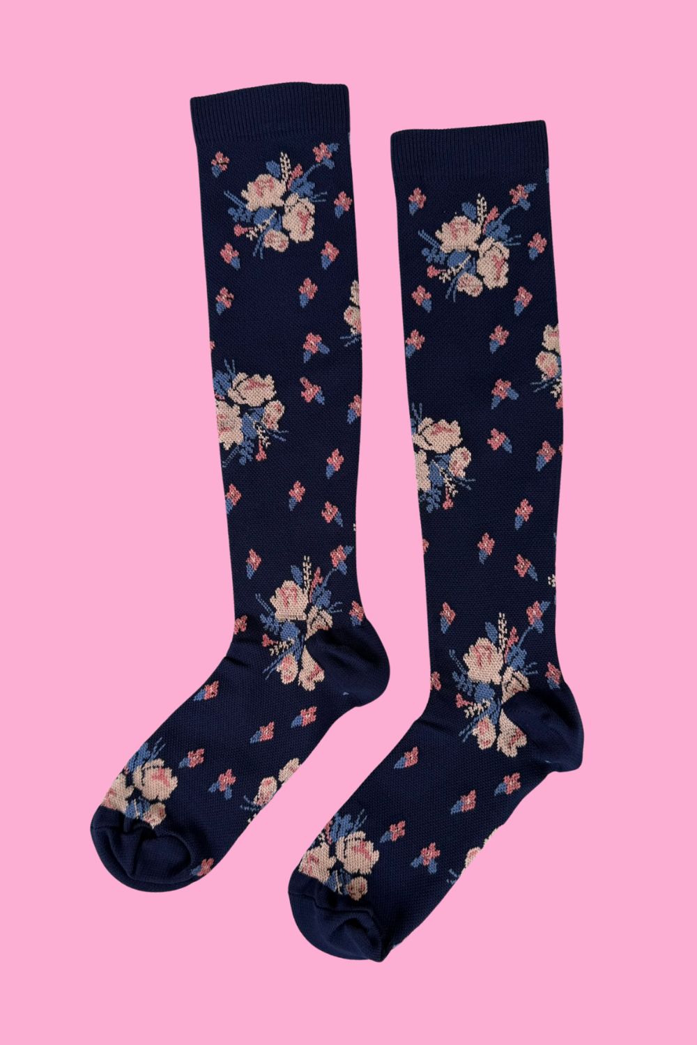 Floral Knee High Compression Socks by Annah Stretton