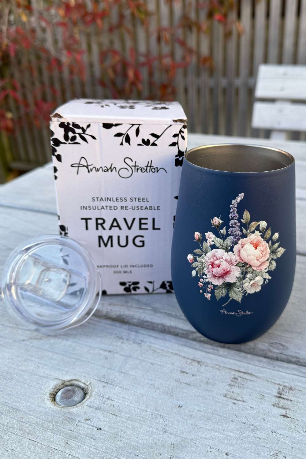 Reusable stainless steel floral travel mug – Annah Stretton