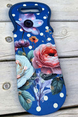 Stylish Wine Gift Bag Floral Blue Design