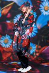 Annah Stretton Rain Poncho Petal Chorus Hood Up
