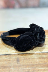 Velvet Rose Headband - Noir
