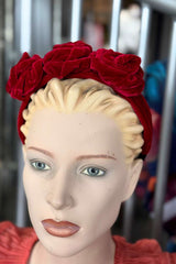 Velvet Rose Headband - Rouge