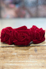 Velvet Rose Headband - Rouge