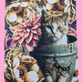 AS Tea Towel - Floral Pot Cat