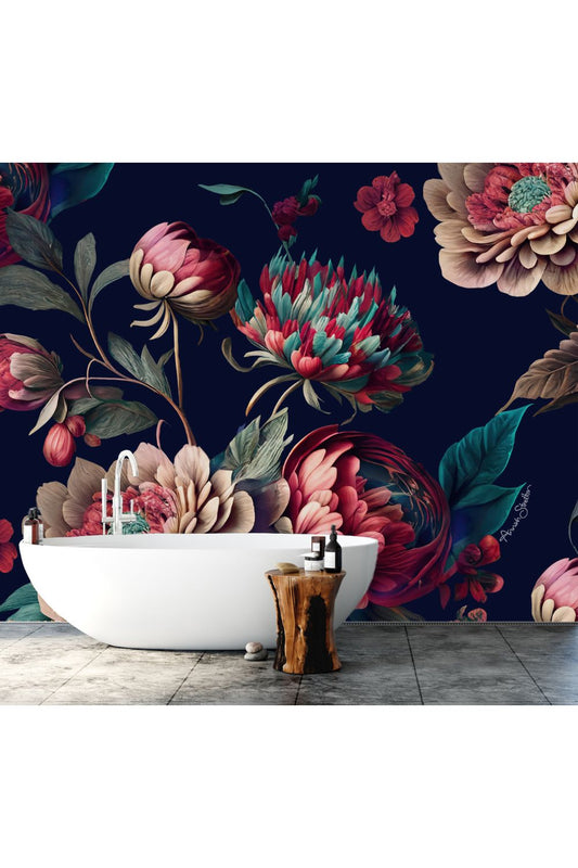 Ataahua Floral Mural Wallpaper - 2.7m x 3m