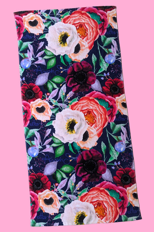AS Bath Towel - Navy Poppies