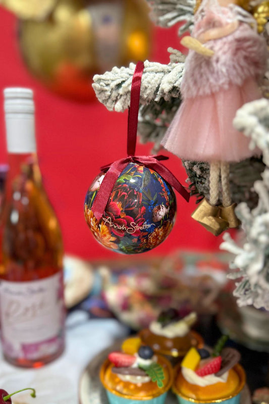 Annah Stretton Christmas baubles set of 6 in signature floral print