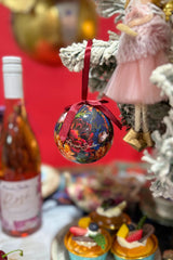 Annah Stretton Christmas baubles set of 6 in signature floral print