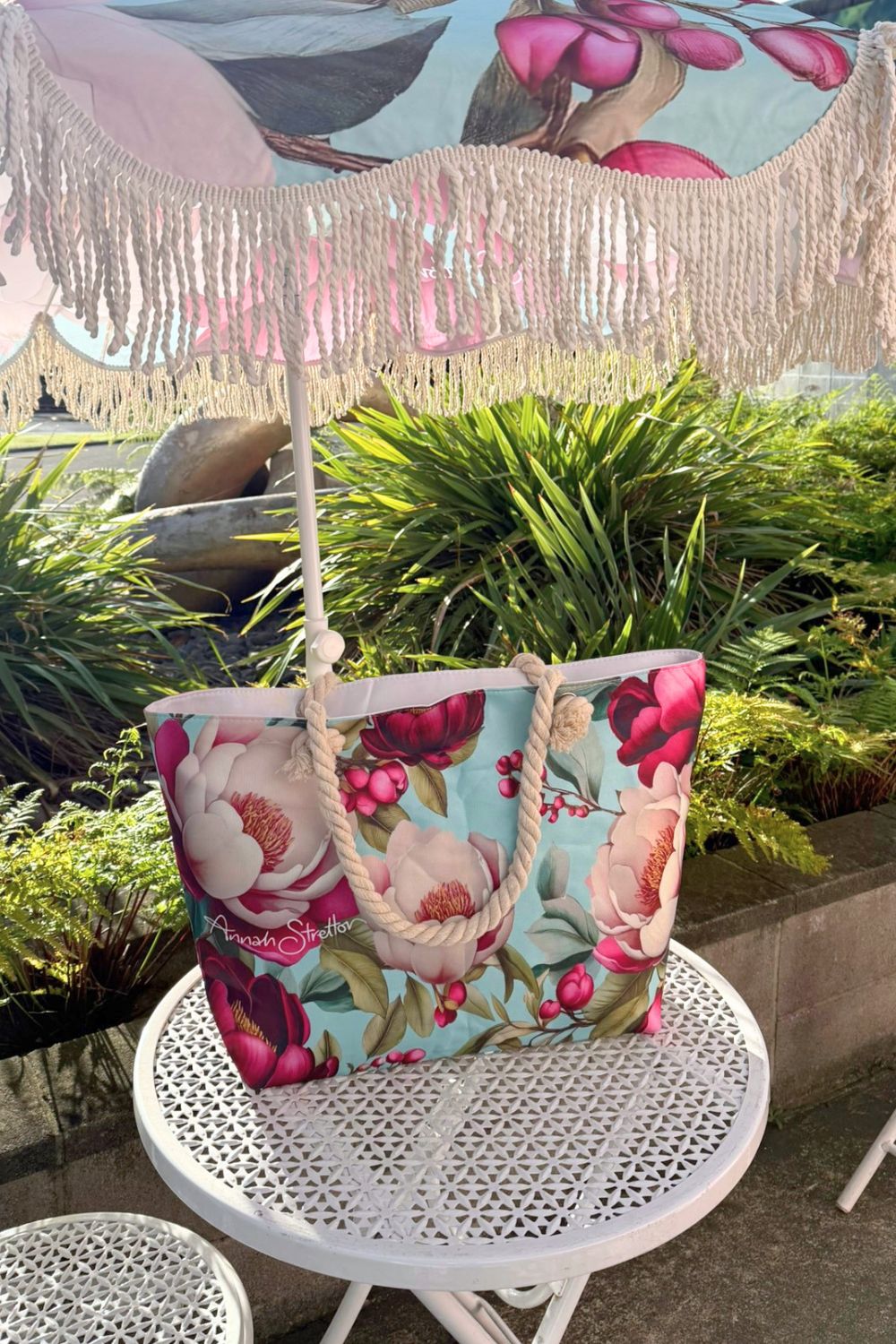 Large floral grocery bag baby bag tote