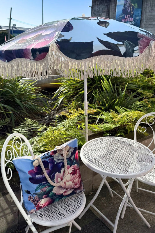 Annah Stretton Petal Poem beach bag large canvas tote