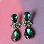 Bejewelled Drop Earrings - Emerald