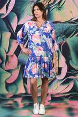 Lightweight drop waist dress styled for warm weather