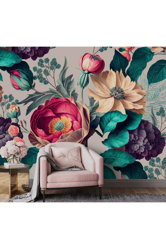 Blooming Love Mural Wallpaper - 2.7m x 3m