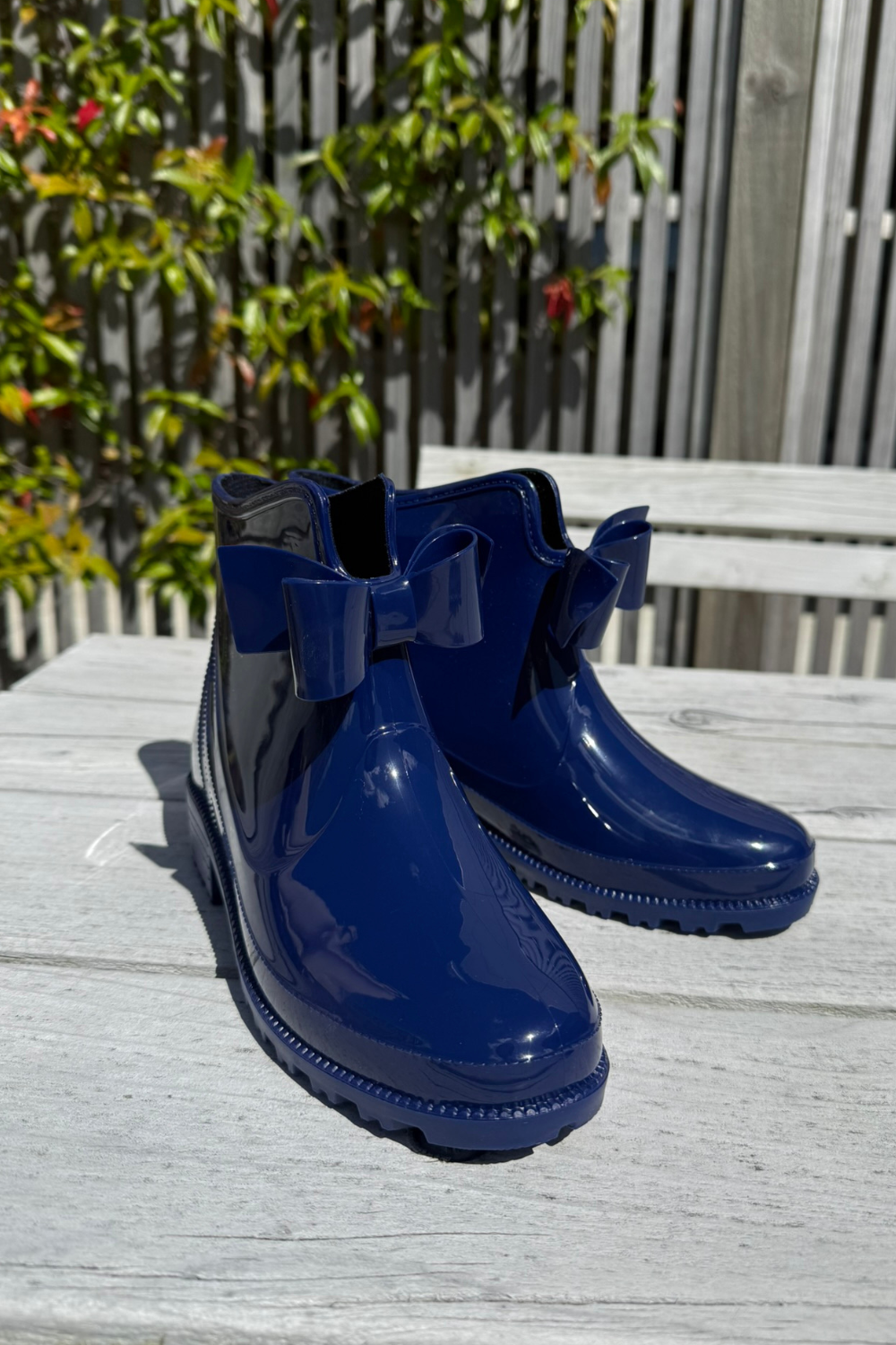 Pair of blue rain boots