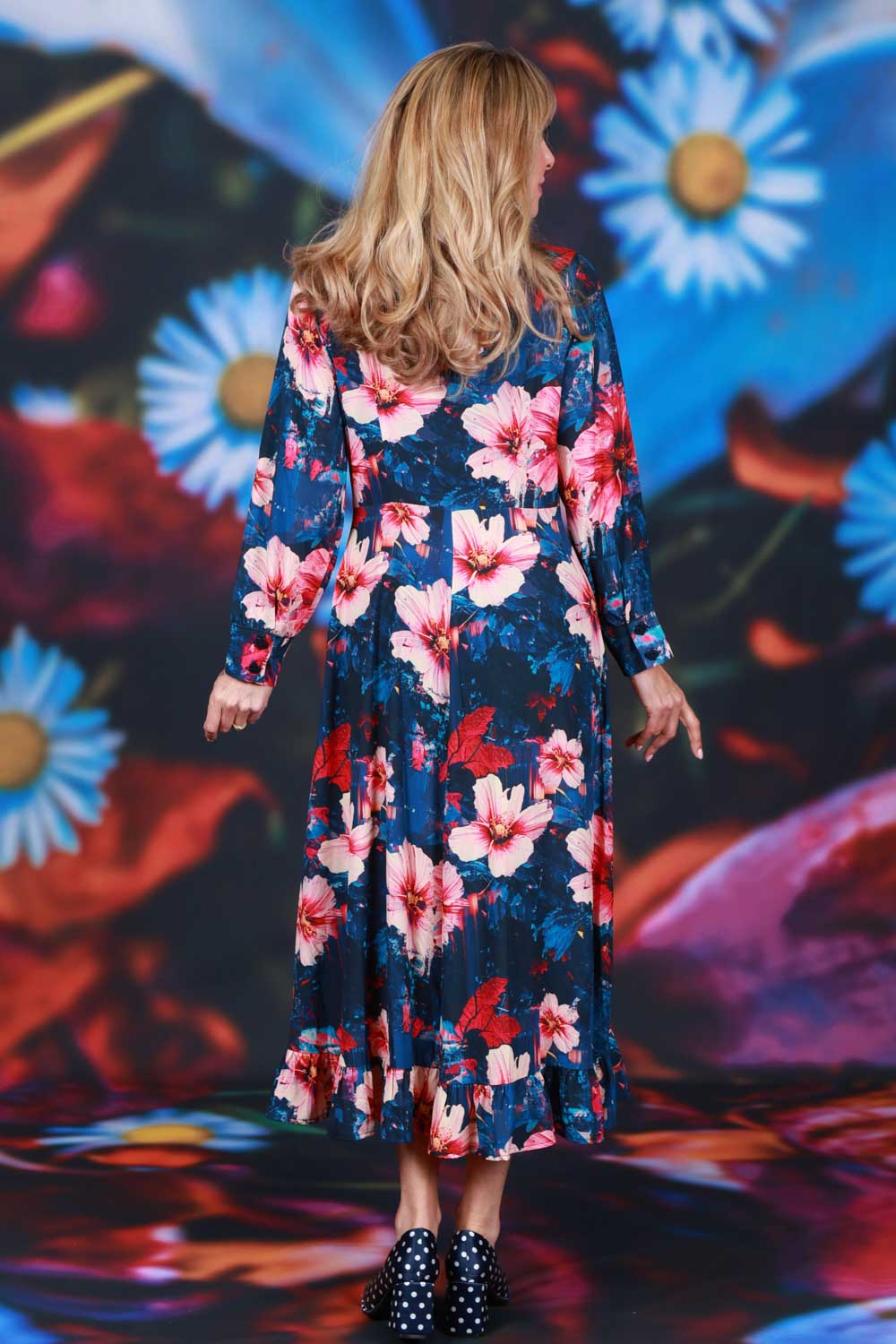 Statement frill dress womens