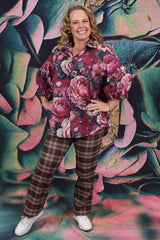 Bubbles Of Joy Blouse - Crimson Bloom