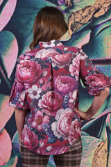 Bubbles Of Joy Blouse - Crimson Bloom