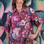 Bubbles Of Joy Blouse - Crimson Bloom