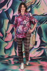 Bubbles Of Joy Blouse - Crimson Bloom
